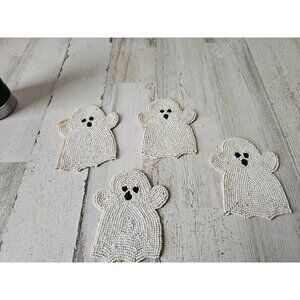 Vintage ghost‎ coaster Halloween drink holder decor as is